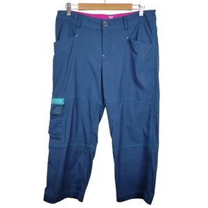 Title Nine Trail Mix Cargo Capri Pants Size 10 Blue Quick Dry Outdoor Hiking